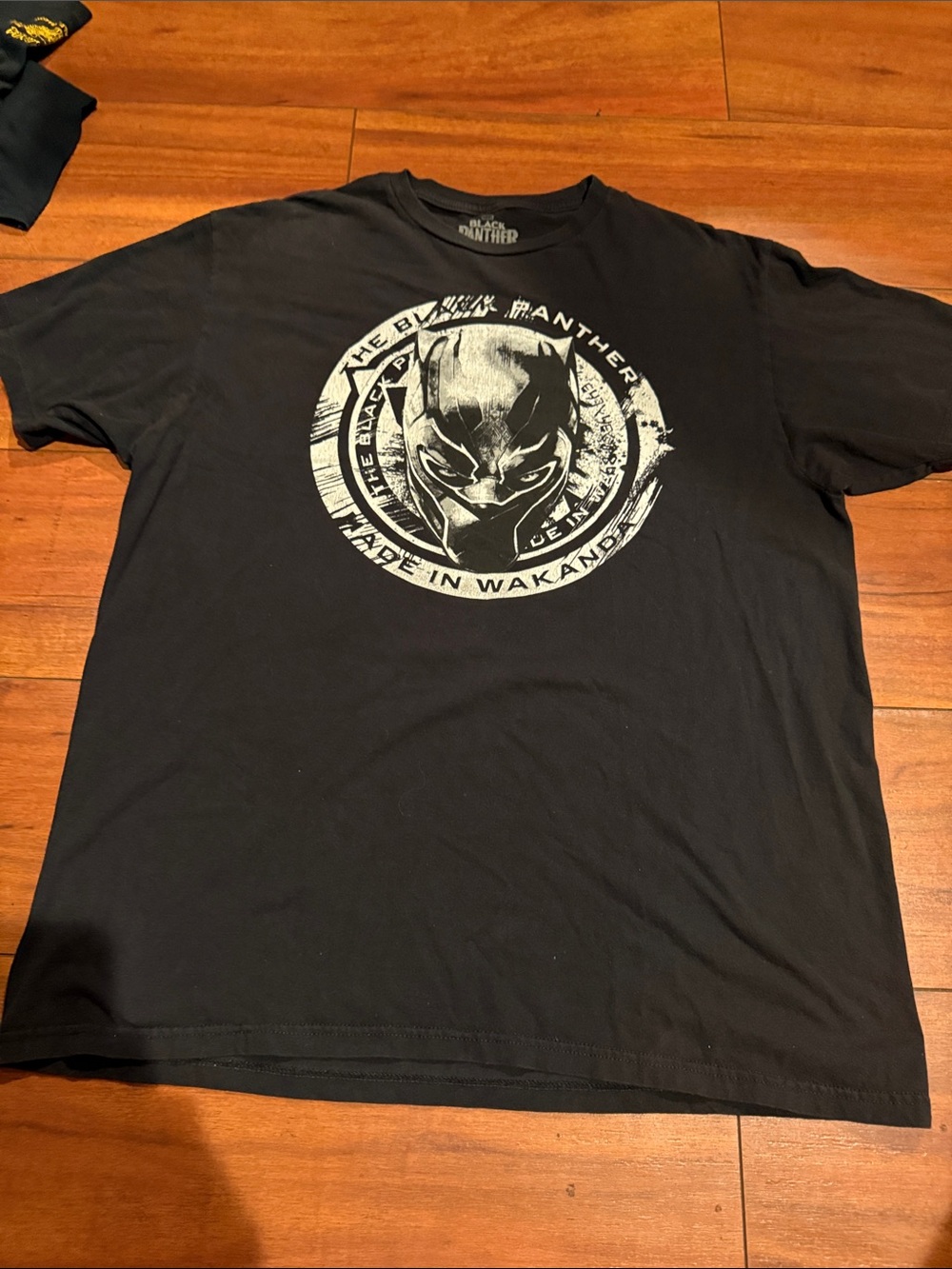 Marvel Black Panther Graphic T-Shirt in Black with White Logo